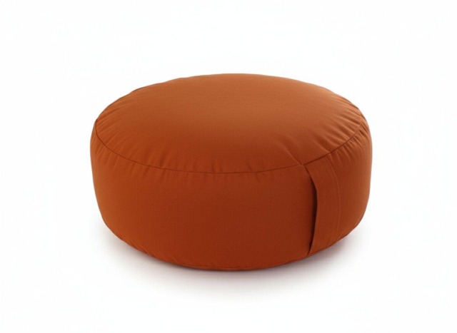 Bean Lazy Cotton Terracotta Round Pouffe Footstool