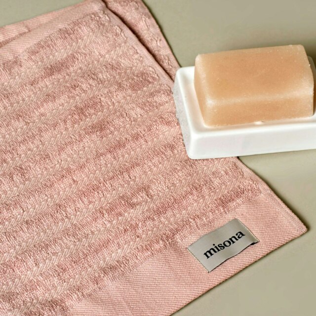 Organic Cotton Ribbed Face Cloths Pack of 2 - Blush Pink