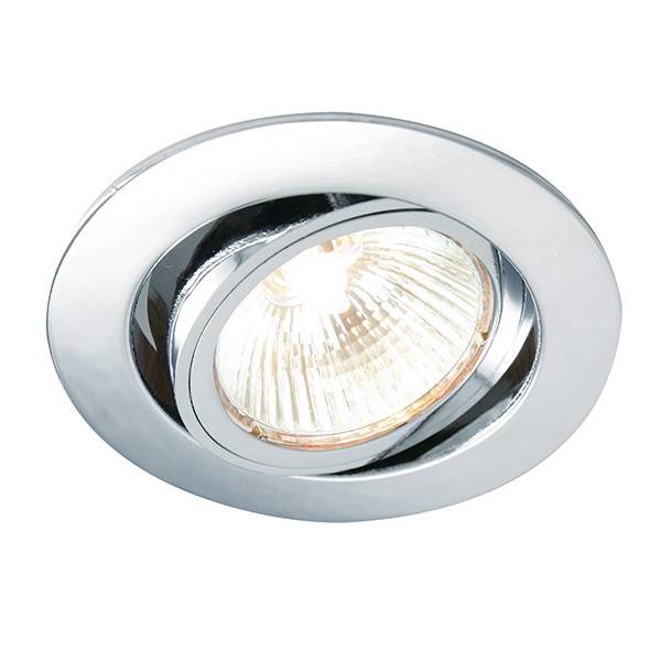 Cast 1 Light Recessed Tilt Downlight Chrome Plate, GU10