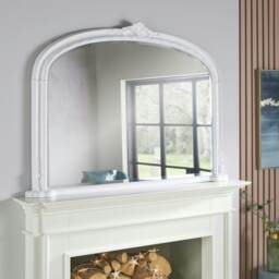 Mayfair Overmantle Mirror White H 89cm x L 127cm 1
