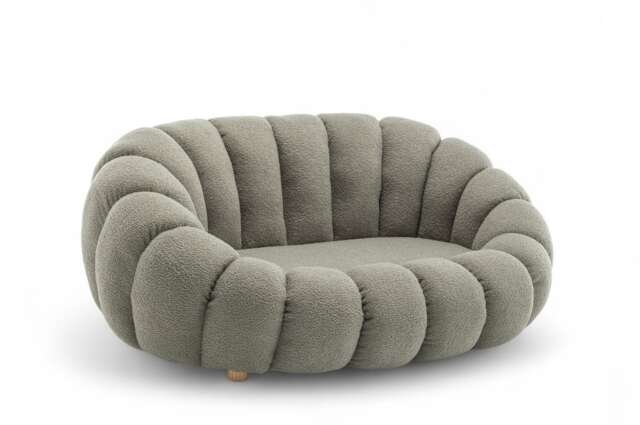 Teddy Boucle Fabric Sage Green 2 Seater Sofa MIRIELLE