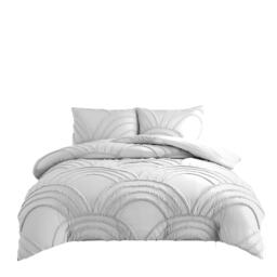 Duvet Cover And Pillowcase Set Silver White Or Green Tufted Luxury Design Polyester Bed Linen White White Double