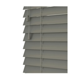80cm Smooth Grey Faux Wood Venetian Blinds with String (120cm Drop) Grey Grey