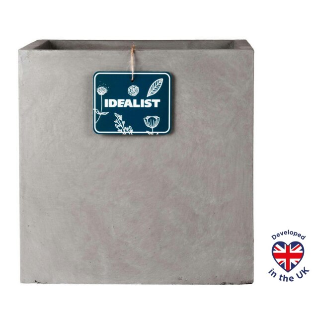 Square Box Grey Light Concrete Garden Planter H60 L60 W60 cm, 216 ltrs Cap.