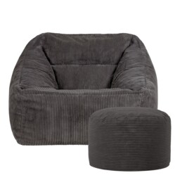 Natalia Large Beanbag Corduroy Charcoal Grey Chacroal XL 1