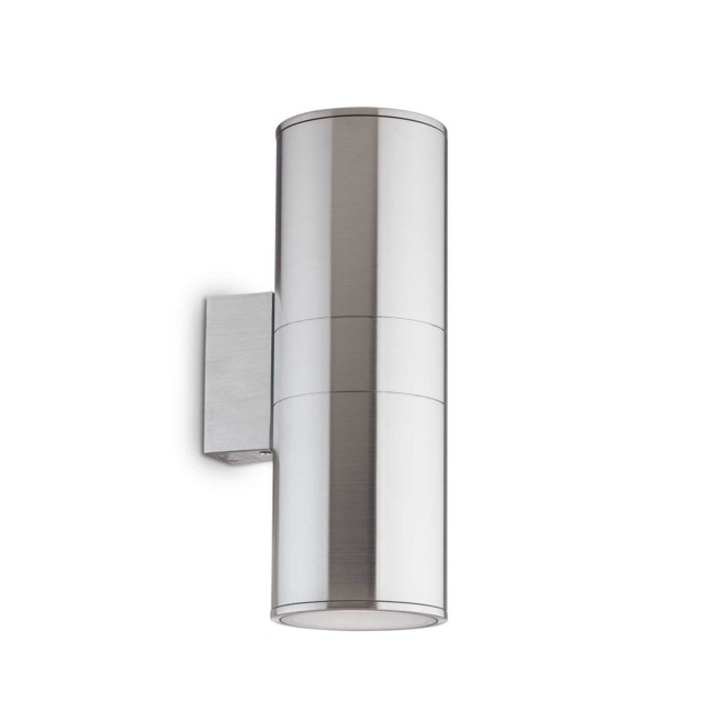 Gun 2 Light Outdoor Large Up Down Wall Light Aluminium, Putty IP54, E27