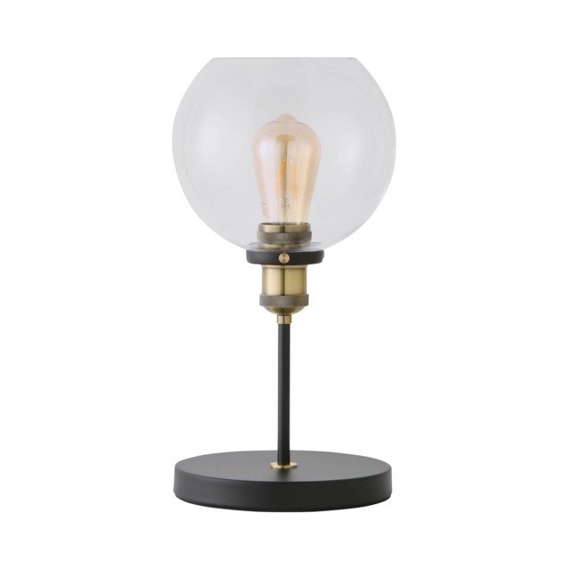 ValueLights Sheridan Industrial Black Table Lamp Clear