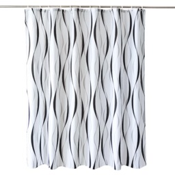 Geometric Design Polyester Shower Curtain with 12 Hooks - 180x180cm