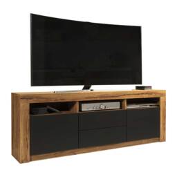 TV Unit TV Stand Oak Black Media Console Sideboard Storage Cabinet 160cm