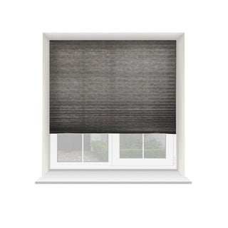 75cm Charcoal Grey Temporary Self Adhesive Dimout Pleated Window Blind 200cm Drop Grey Grey