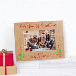Personalised Our Family Christmas Wood Picture Frame 7 x 5 Family Gift