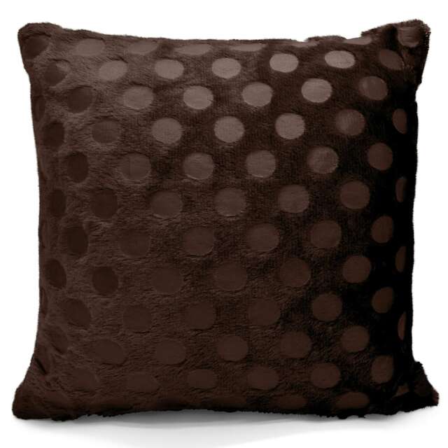 Soft Snug Fur Cushion - 43cm x 43cm Brown Chocolate