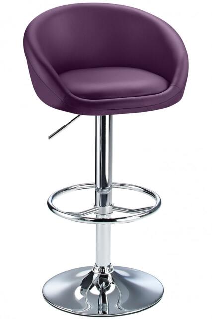Lombardy Adjustable Bar Stool Chrome Purple Black