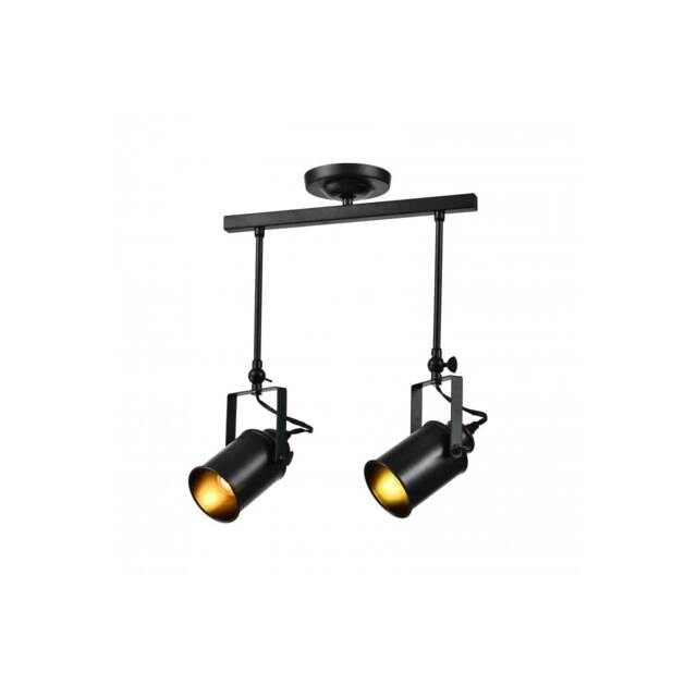 CGC Demi 2 Head Metal Spotlight Pendant Black & Gold Black Black & Gold Height: 47 cm, Width: 40 cm