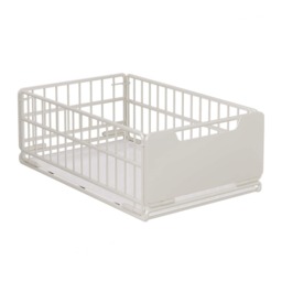 London Boutique White Carbon Steel Pull Out Cabinet Storage Drawers Slide Out Under Sink Kitchen Organiser Basket 44 x 27 x 5.5 cm 1 Pack