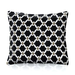 Berkeley Geometric Chenille 45cm x 45cm Black Cushion Set of 4 Black Cream & Beige 45cm x 45cm x 10cm 4