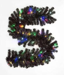 2m Prelit Alaskan Pine Black W/Multicolour Christmas Christmas Garland