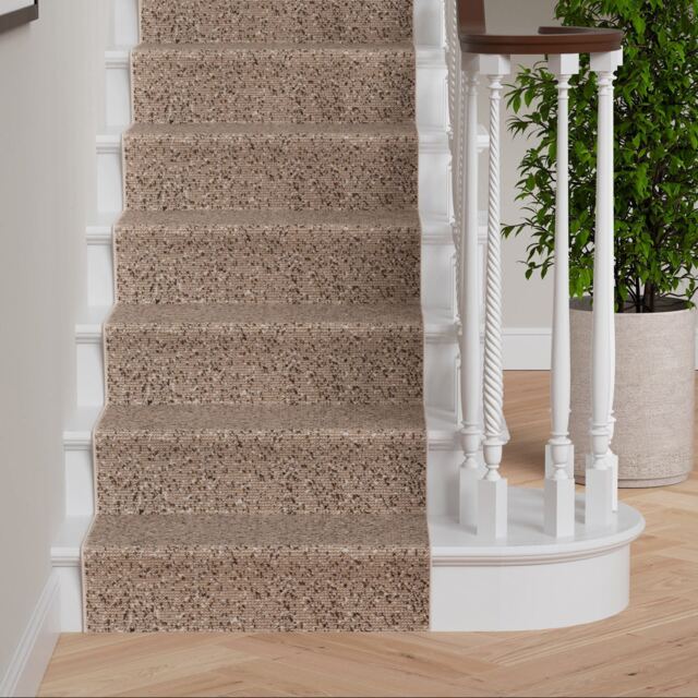 kukoon 3ft - 39ft Beige Stair Carpet Long Hallway Custom Runner Rug 70cm x 183cm