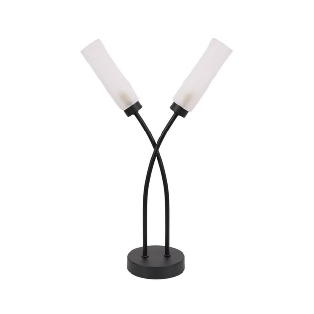 ValueLights Maya Matte Black 2 Way Curved Cross Over Table Lamp Black