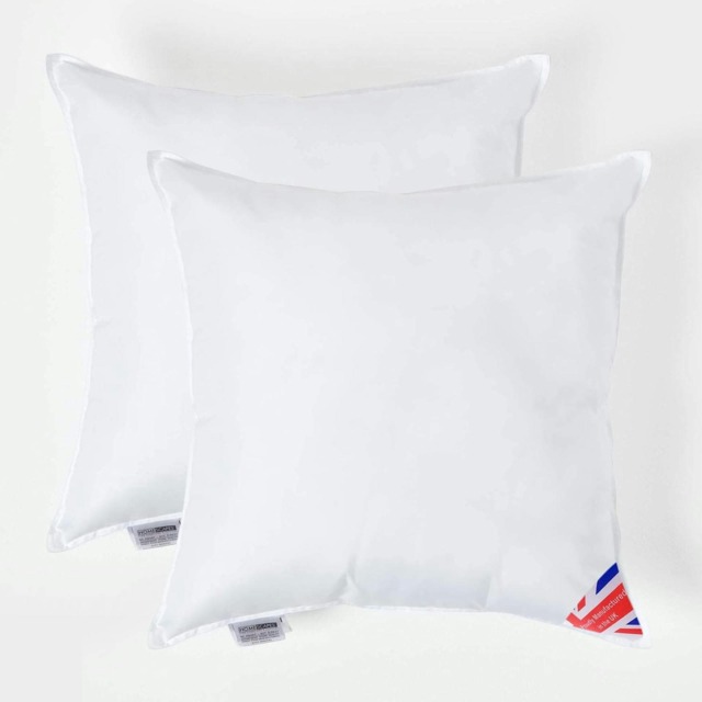 "Homescapes Luxury Super Microfibre Cushion Pad Insert Inner 60 x 60 cm (24 x 24 inches) - Pack of 2 White 60 x 60 cm (24 x 24"")"