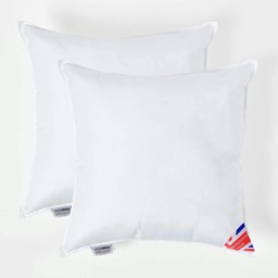 "Homescapes Luxury Super Microfibre Cushion Pad Insert Inner 60 x 60 cm (24 x 24 inches) - Pack of 2 White 60 x 60 cm (24 x 24"")"