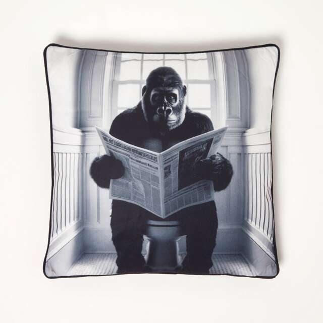 Homescapes Gorilla Toilet Cushion - 45 x 45 cm