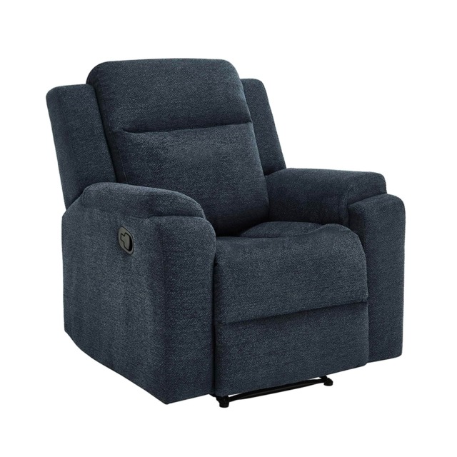 Orka Manual Recliner Chenille Fabric Chair Blue One Size
