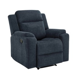 Orka Manual Recliner Chenille Fabric Chair Blue One Size