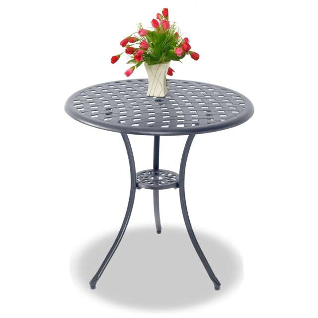 Centurion Supports OSHOWA Garden and Patio Grey Cast Aluminium Bistro Table Grey Grey