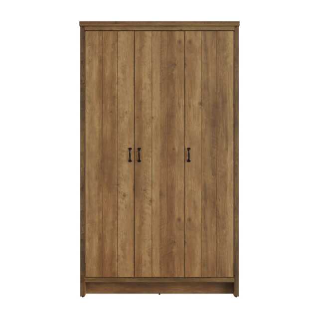 Boston 3 Door Wardrobe Brown Knotty Oak