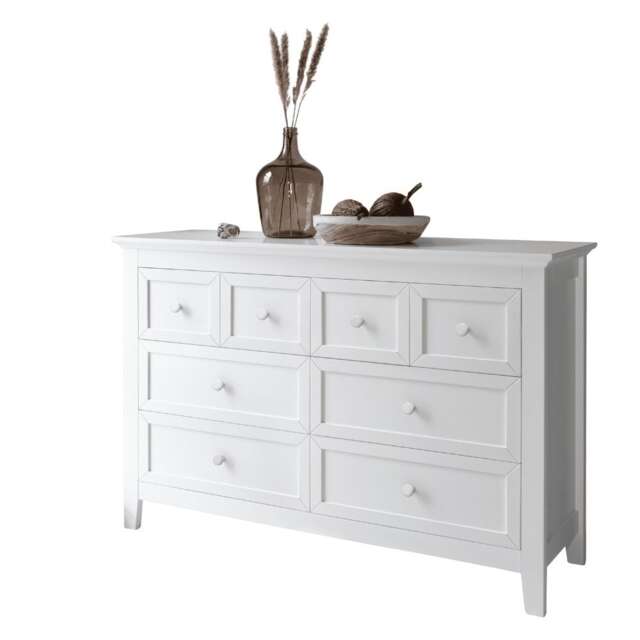 Torsby Chest of Drawers 8 Drawer in Classic White