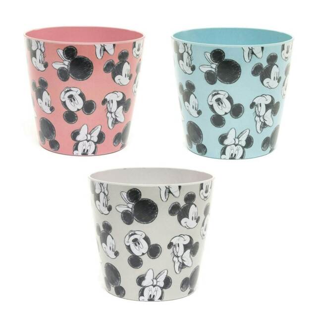 Disney Plant Pots Bamboo Mickey & Minne Mouse Set of 3