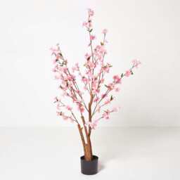 Homescapes Artificial Blossom Tree with Pink Silk Flowers, 130 cm (4’2”)