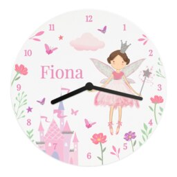 Personalised Fairy Princess Clock White
