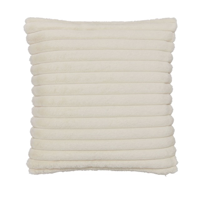 Catherine Lansfield Cosy Ribbed Faux Fur Soft Touch Cushion Cream 45x45cm