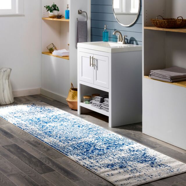 LIVABLISS Harput-Vintage Traditional Boho Rug 80 x 220 cm Grey Blue Orange White