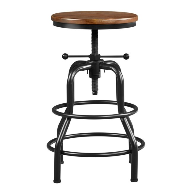 Yaheetech Vintage Industrial Bar Stool Brown Brown