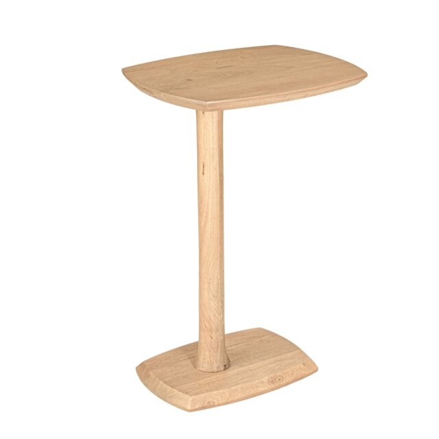 Ellis C-Shaped Solid Mango Wood Sofa Side Table