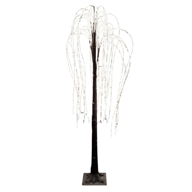 180cm Brown Flocked Willow Tree 600 LED Warm White Garden Christmas Decoration
