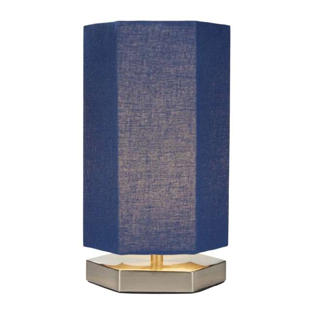 BHS Glow Kid's LED Hexagon Table Lamp, Navy
