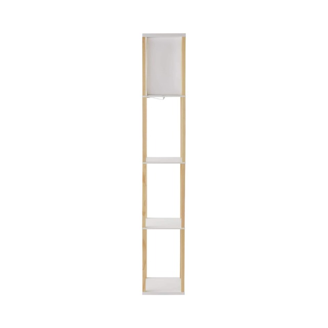 ValueLights Struttura Oak Shelving Floor Shade