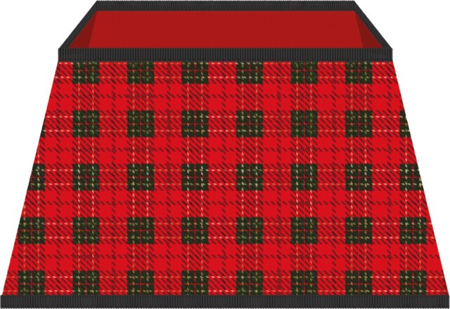 St Helens Christmas Tree Skirt Black and Red Chequered