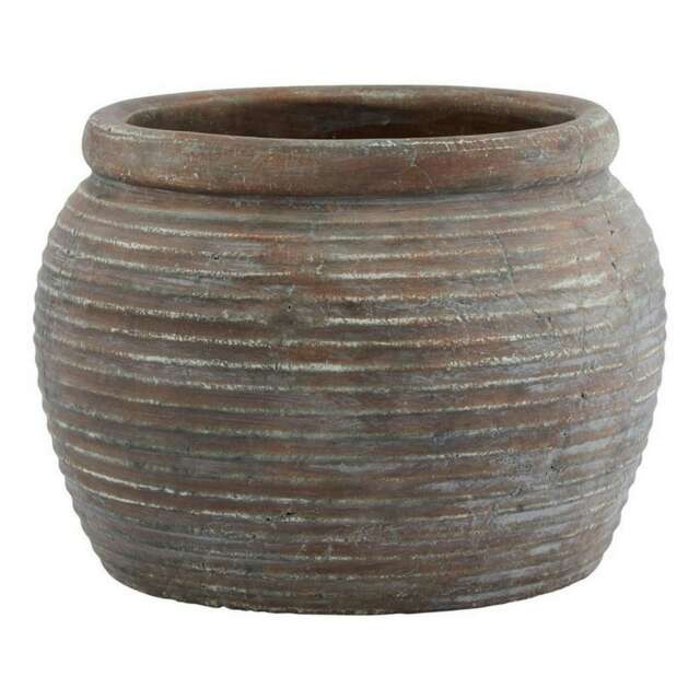 Siena Diameter Rimmed Plant Pot - Ceramic - L28 x W28 x H20 cm - Brown
