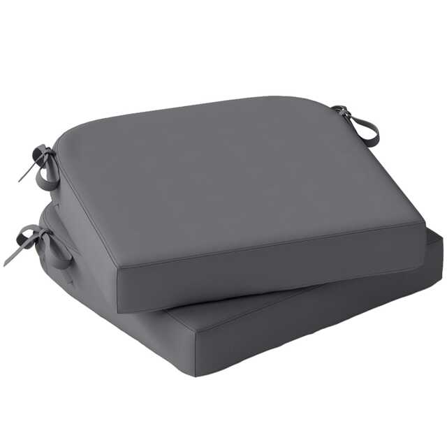 Outsunny Outdoor Chair Seat Cushions Set of 2, Garden Chair Cushions Grey Dark grey 40 x 40 x 7 cm