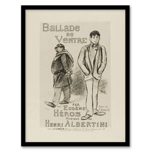 "Ballade du Ventre Theatre Poster Steinlen Framed Wall Art Print 12X16"""