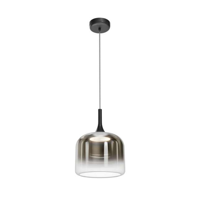 Spirito Modern Dome Pendant Ceiling Light Black 3000K 1600lm Smoky Shade