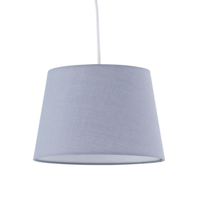 Grey Cotton 23cm Tapered Cylinder Pendant or Lamp Shade Grey Medium 1
