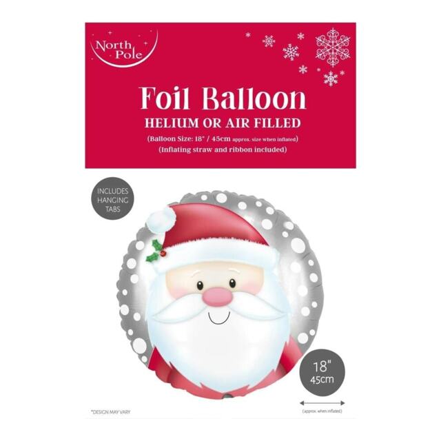"Pack of 6 18"" Santa Head Christmas Foil Balloons"