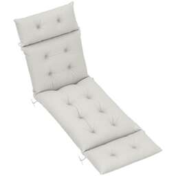 Outsunny Sun Lounger Cushion Only, Garden Lounge Chair Cushion, Light Grey Grey Light Grey 190L x 56W x 10D cm 1