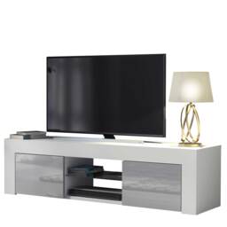 TV Unit TV Stand White Grey High Gloss Media Console Sideboard Storage Cabinet 130cm